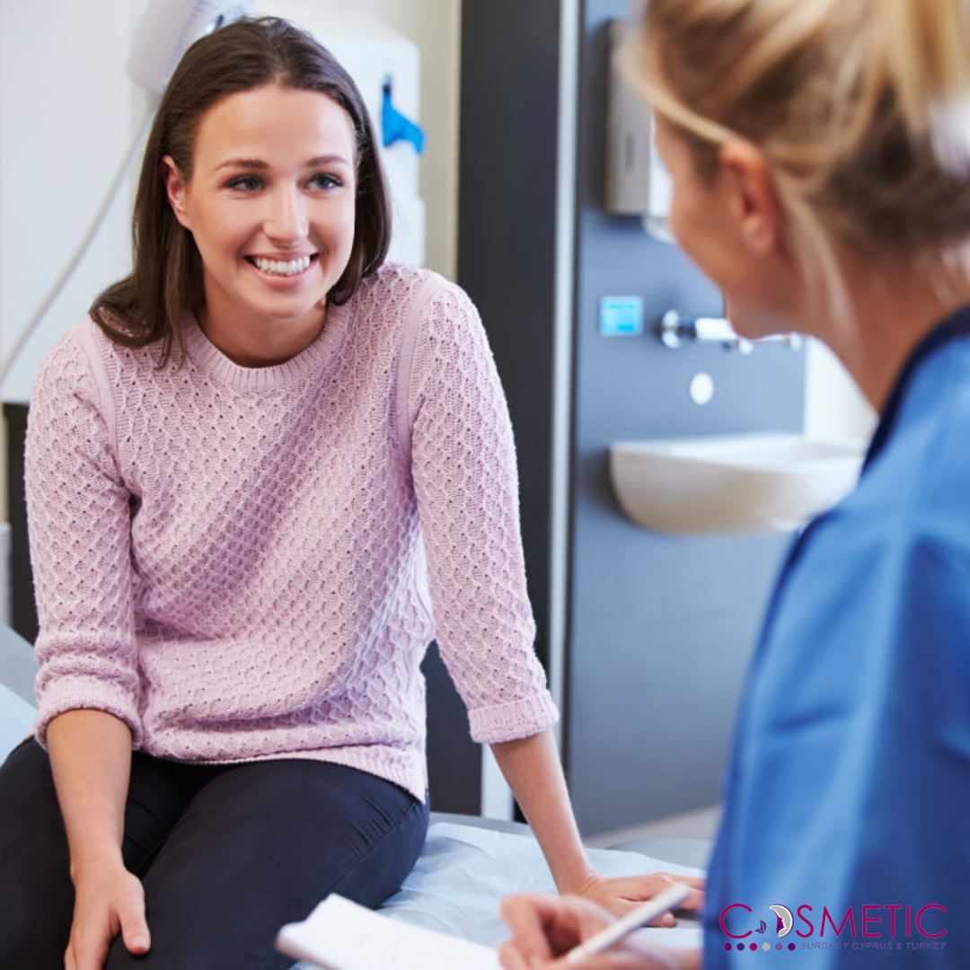 Board-certified surgeon discussing cosmetic surgery abroad in Cyprus & Turkey with patient